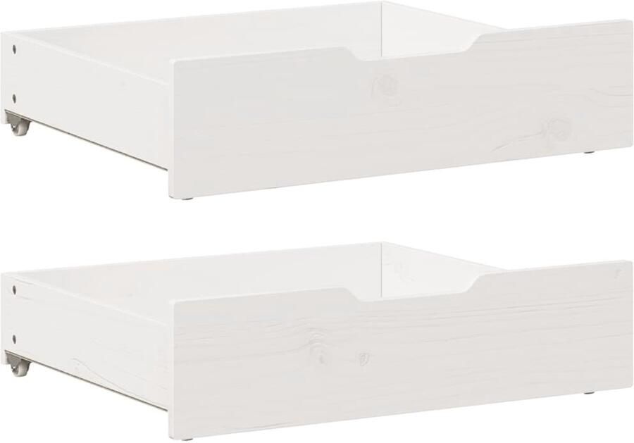 VidaXL Bedlades 75x55x16 cm Wit 2 stuks