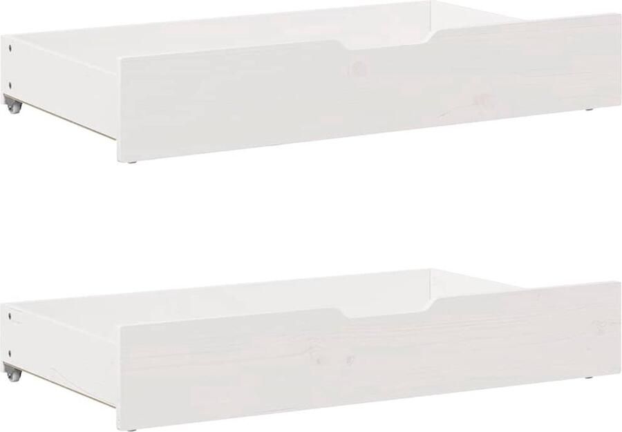 VidaXL Bedlades 2 st 90x55x16 cm wit grenenhout