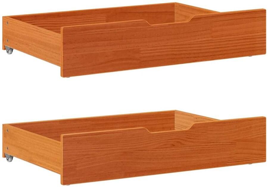 VidaXL Bedlades 2 stuks 85x55x16 cm Grenenhout Bedlade Bedlades Lade Onder Bed Opberglade Onder Bed