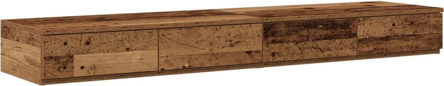 VidaXL Bedlades met lade Oud hout 160 x 36.5 x 16.5 cm Bewerkt hout - Foto 2