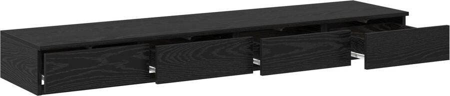 VidaXL Bedlades met lade Zwart eiken 160 x 36.5 x 16.5 cm Bewerkt hout - Foto 3