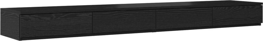 VidaXL Bedlades met lade Zwart eiken 200 x 36.5 x 16.5 cm Bewerkt hout - Foto 2