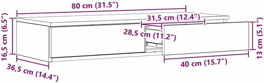 VidaXL Nachtkastjes Oud hout Massief gerecycled hout Middelgroot Opslag - Foto 2