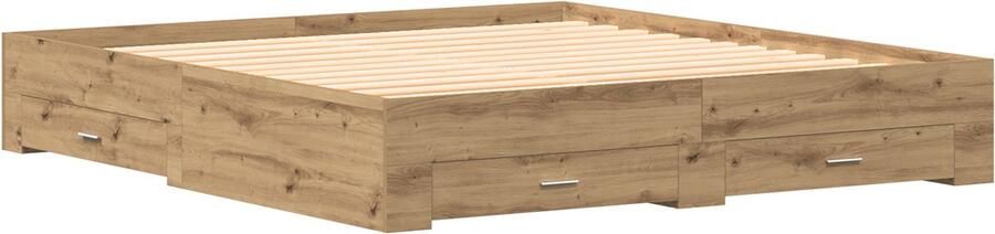 VidaXL Bedframe met lades Artisan Eiken 180x200 cm Geschikt Hout
