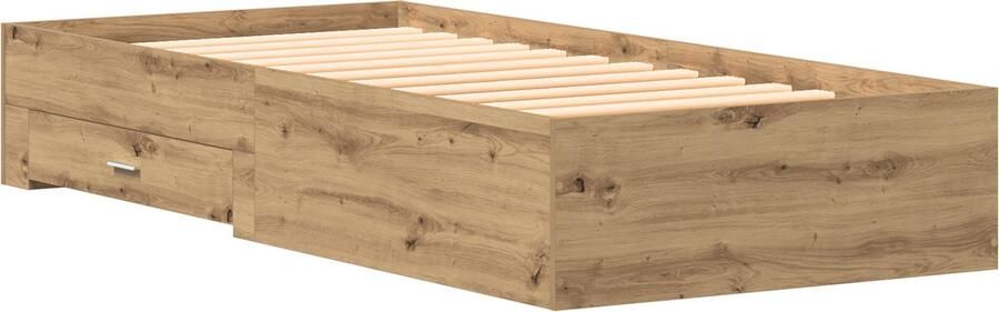 VidaXL Bedombouw met lades artisanaal eikenkleurig 90 x 200 cm