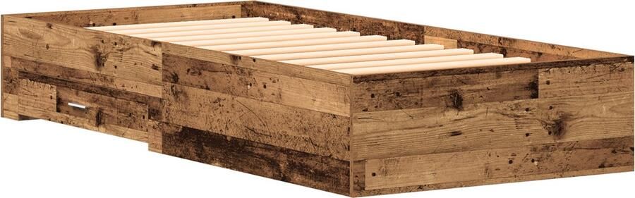 VidaXL Bedombouw met lades met lade Oud hout 90 x 190 cm Bewerkt hout