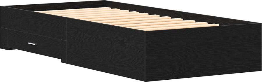 VidaXL Bedombouw met lades Zwart eiken 90 x 190 cm Bewerkt hout