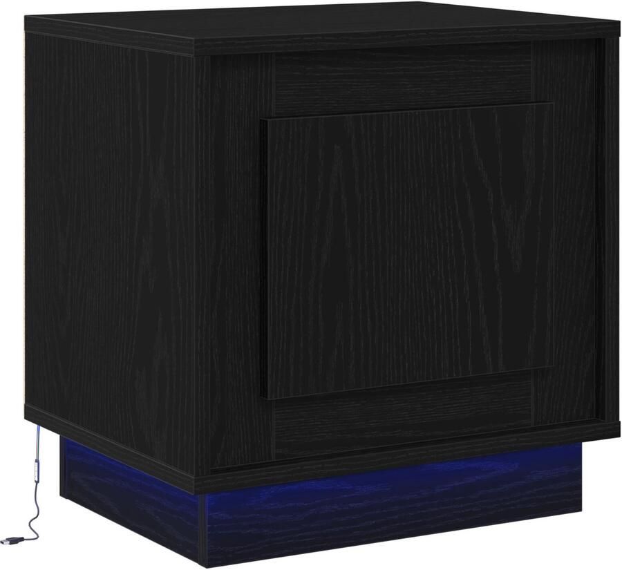 VidaXL Nachtkastjes Zwart eiken Bewerkt hout 44 x 34 5 x 45 cm Deuren - Foto 3