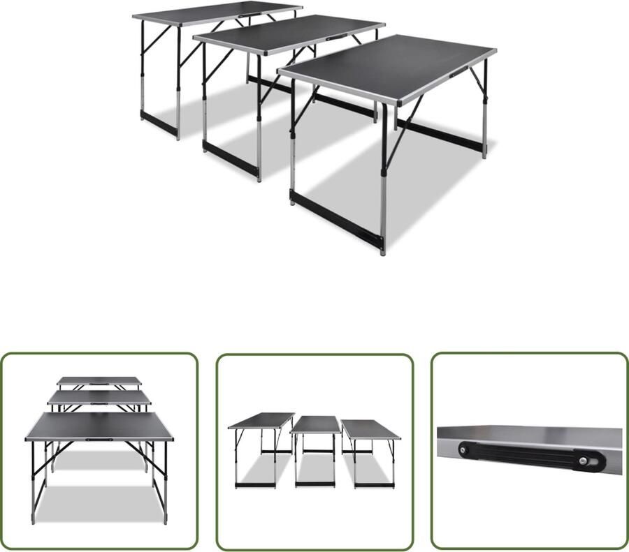 The Living Store Behangtafel inklapbaar en in hoogte verstelbaar 3 st Behangtafel Behangtafeltje Vouwtafel Meubel DIY - Foto 2