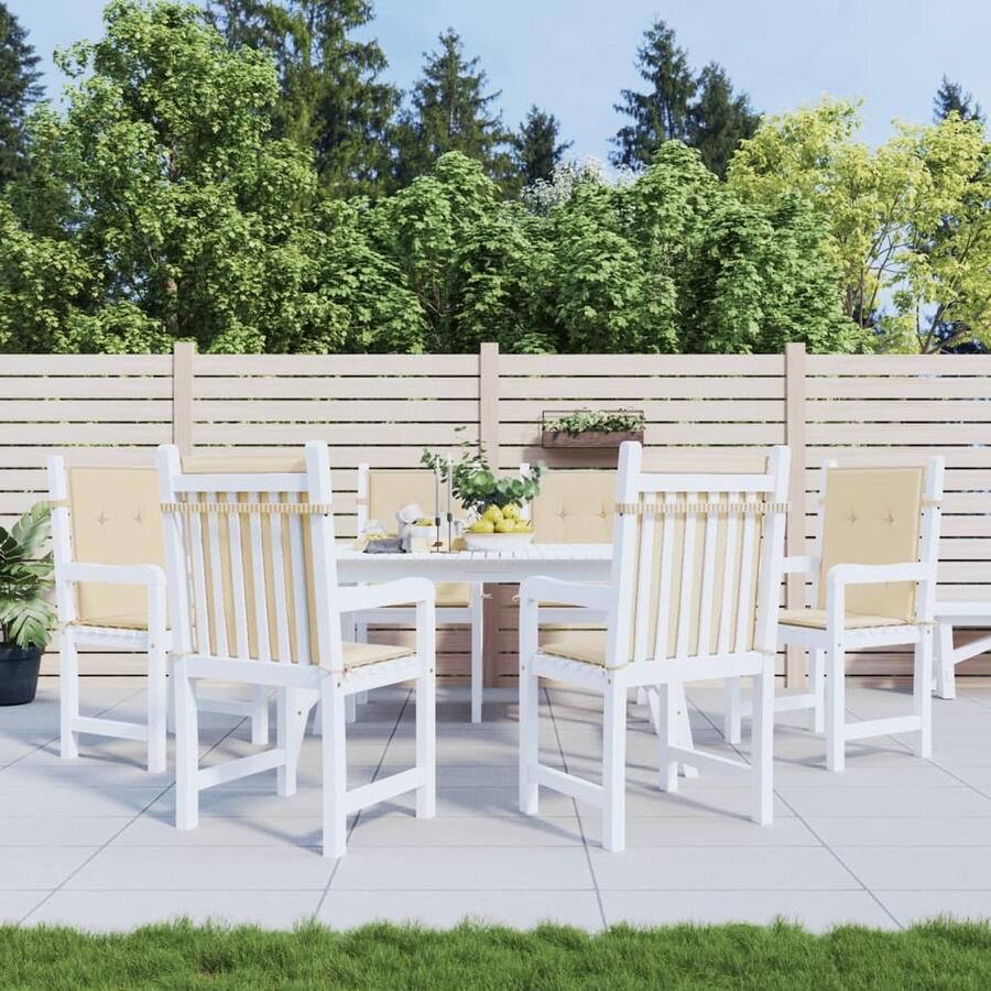 VidaXL Beige Tuinstoelkussens 6 st 100x50x3 cm Tuinstoel Kussentje Outdoor Kussen Lounge Kussen Balkon Kussen Buitenkussen Stoelkussen - Foto 2