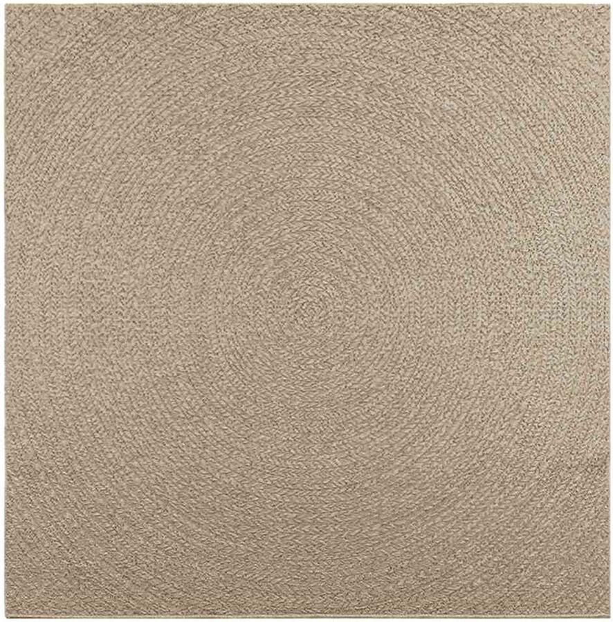 VidaXL Beige Vloerkleed ZIZUR 200x200 cm Jute Look Vloerkleed Terras Tapijten Balkon Tapijt Outdoor Tapijt Juten Look - Foto 2