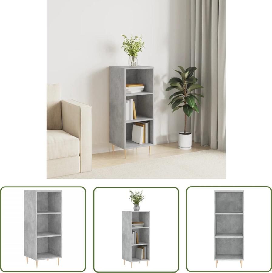 The Living Store Dressoir 34 5x32 5x90 cm bewerkt hout betongrijs Dressoir Commode Houten Dressoir Grijze Dressoir Vintage Dressoir - Foto 3