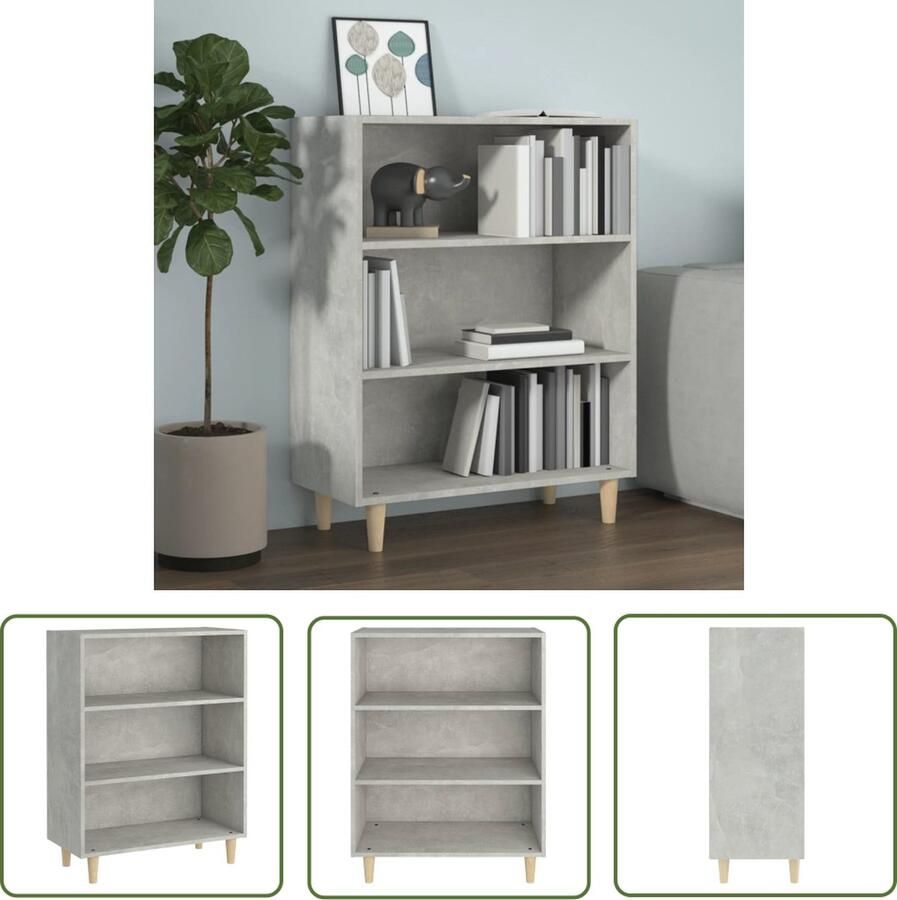 VidaXL Dressoir 69 5x32 5x90 cm bewerkt hout betongrijs Dressoir Beton Grijs Houten Dressoir Vintage Dressoir Modern Dressoir