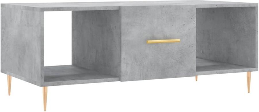 The Living Store Salontafel Betongrijs 102 x 50 x 40 cm Opbergruimte Glad oppervlak Stevig tafelblad Praktische deur IJzeren poten Salontafel Beton Grijs Houten Salontafel Salontafeltje Tv Tafeltje - Foto 3