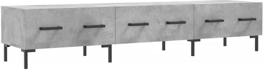 The Living Store TV-meubel Betongrijs 150 x 36 x 30 cm bewerkt hout en ijzer Tv Kast Betongrijs Houten Tv Stand Tv Meubilair Salontafel - Foto 3