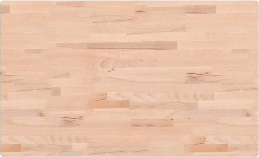 The Living Store Houten Tafelblad Beukenhout 100 x 60 x 2.5 cm Rechthoekig Houten Tafelblad Beukenhout Tafelblad Vervangen Rechthoekig Tafelblad Salontafel - Foto 2