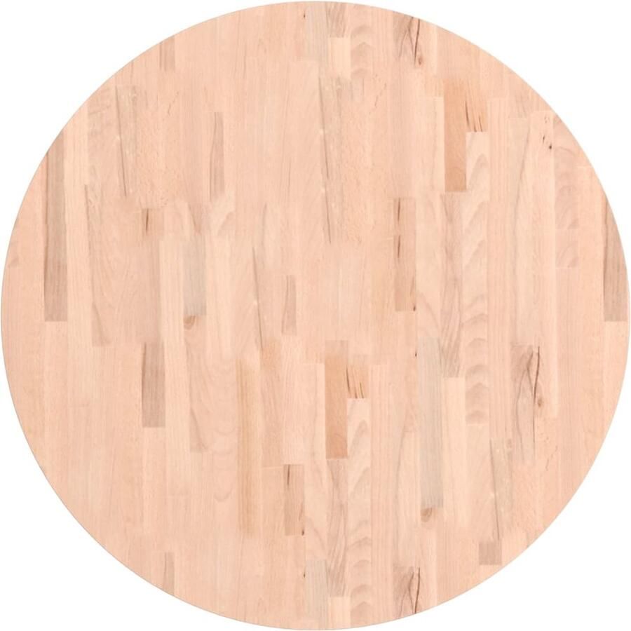 The Living Store Tafelblad rond Ø90x2 5 cm massief beukenhout Houten Tafelblad Beukenhout Tafelblad Rond Tafelblad Salontafel Blad Tafelblad Vervangen