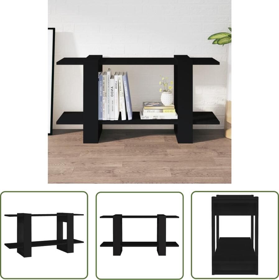 The Living Store Boekenkast Klassiek Zwart 100x30x51 cm Montage vereist Boekenkast Bibliotheek Kast Boekenrek Opslagruimte - Foto 2