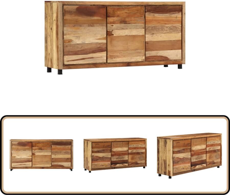 VidaXL Bijzetkast Massief Gerecycled Hout 160x38x79 cm Vintage Kast Wandkast Bijzettafel Industriële Meubels Retro Design