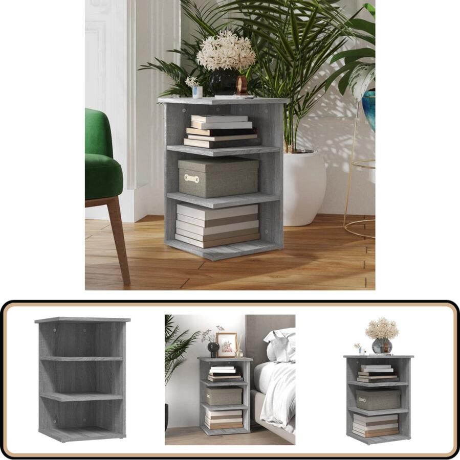 VidaXL Bijzetkast Grijs Sonoma Eiken 35x35x55 cm Bijzetkast Grijze Bijzetkast Houten Bijzetkast Salontafel Tv Tafel