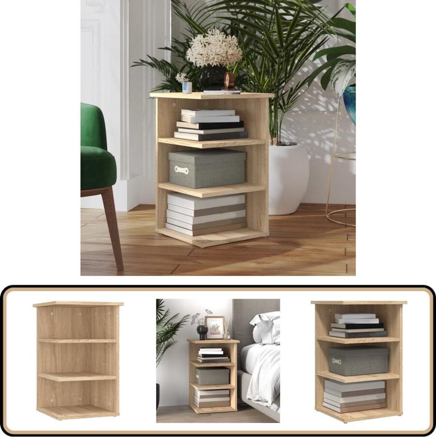 VidaXL Bijzetkast 35x35x55 cm Sonoma eiken Bijzetkast Salontafel Tv Tafel Side Table Houten Kast