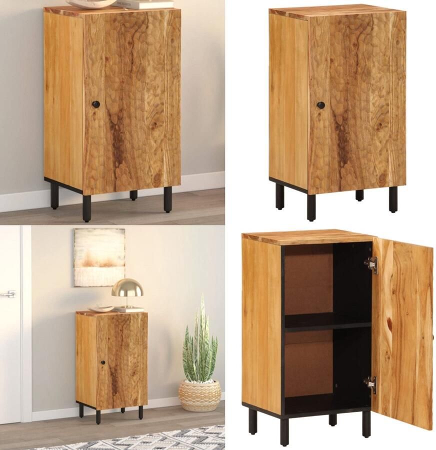 VidaXL Bijzetkast 40x33x75 cm massief acaciahout Dressoir Dressoirs Opbergkast Wandkast - Foto 2