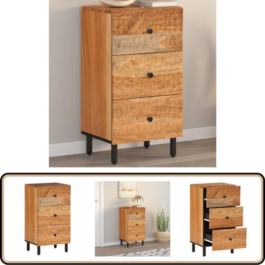 VidaXL Bijzetkast Massief Acaciahout 40x33x75 cm Dressoir Bijzetkast Massief Acaciahout Opbergkast Woonkamermeubilair