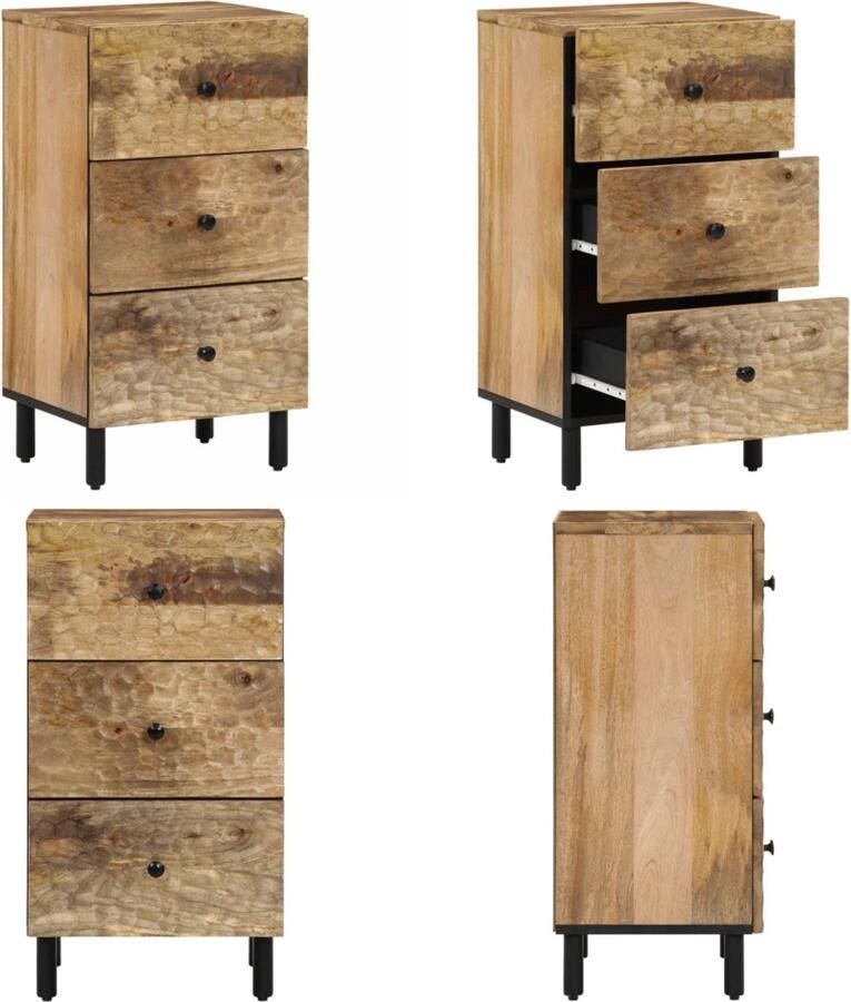 VidaXL Bijzetkast 40x33x75 cm massief mangohout Dressoir Dressoirs Opbergkast Wandkast