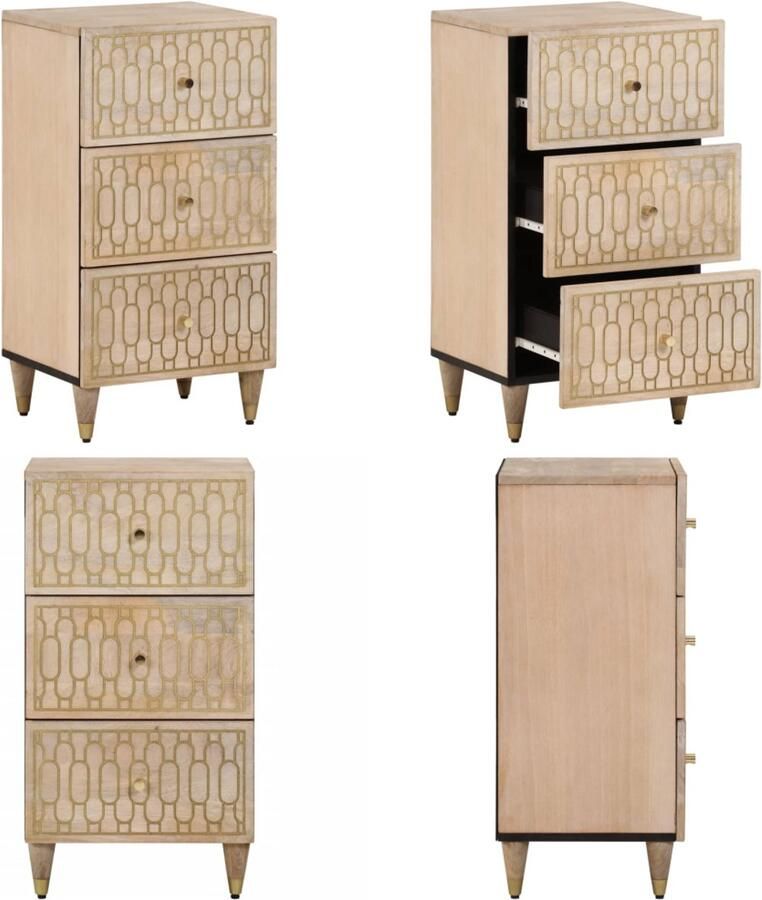 VidaXL Bijzetkast 40x33x75 cm massief mangohout Dressoir Dressoirs Opbergkast Wandkast