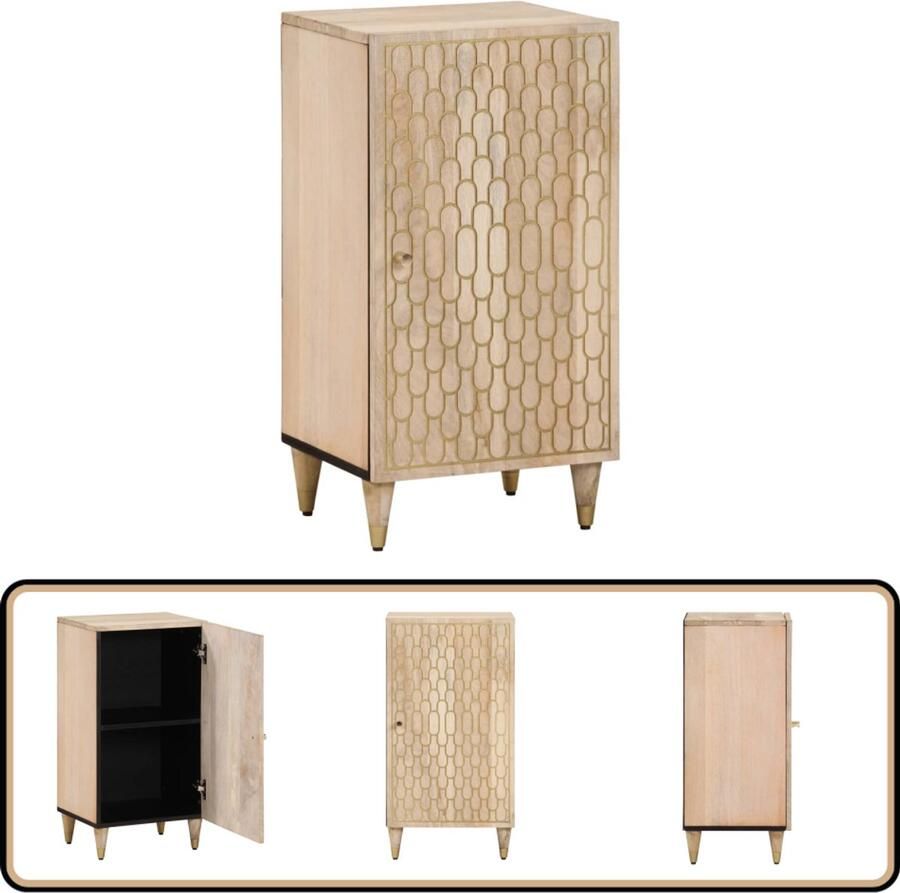 VidaXL Bijzetkast Massief Mangohout 40x33x75 cm Klassieke Dressoir Mangohout Dressoir Vintage Dressoir Salontafel Bijzettafel