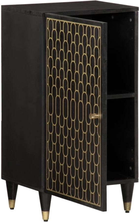 VidaXL Bijzetkast Mangohout met Handgesneden Patroon Dressoir Mangohout Vintage Klassiek Salontafel