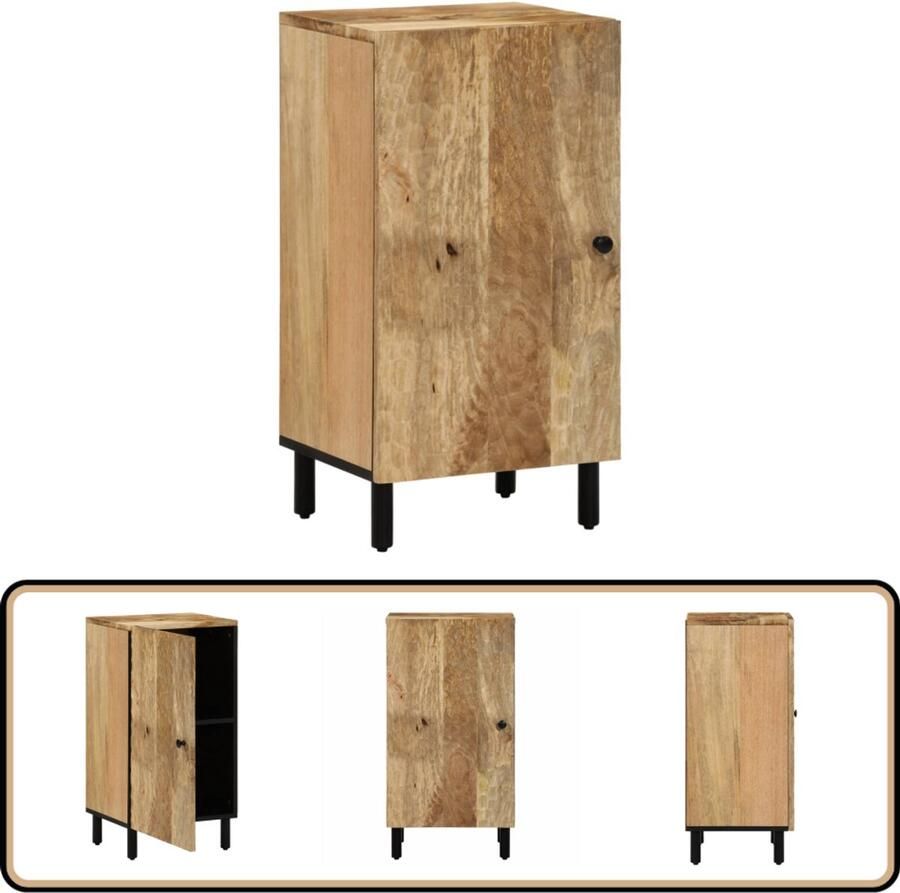 VidaXL Bijzetkast Mangohout 40x33x75 cm Dressoir Mango Wood Vintage Houten Kast Salontafel