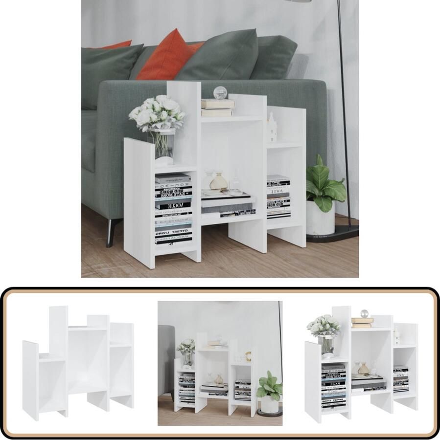 VidaXL Bijzetkast Wit 60x26x60 cm Bijzetkast Side Table Salontafel Tv Tafel Houten Kast