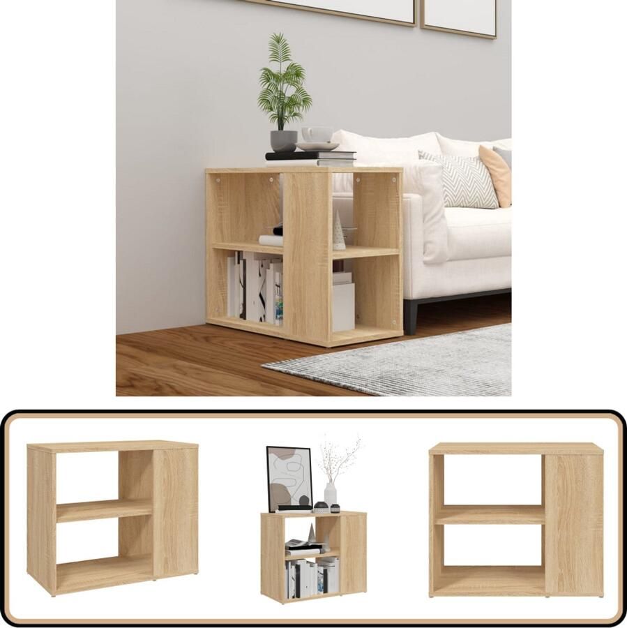 VidaXL Bijzetkast Sonoma Eiken 60x30x50 cm Bijzetkast Salontafel Tv Tafel Houten Kast Side Table