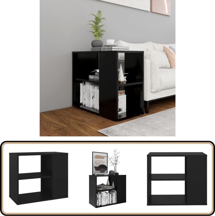 VidaXL Bijzetkast 60x30x50 cm zwart hout Bijzetkast Zwarte Bijzetkast Salontafel Tv Tafel Side Table