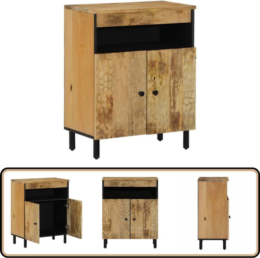 VidaXL Bijzetkast 60x33x75 cm Mangohout Dressoir Mangohout Vintage Dressoir Houten Dressoir Salontafel - Foto 2