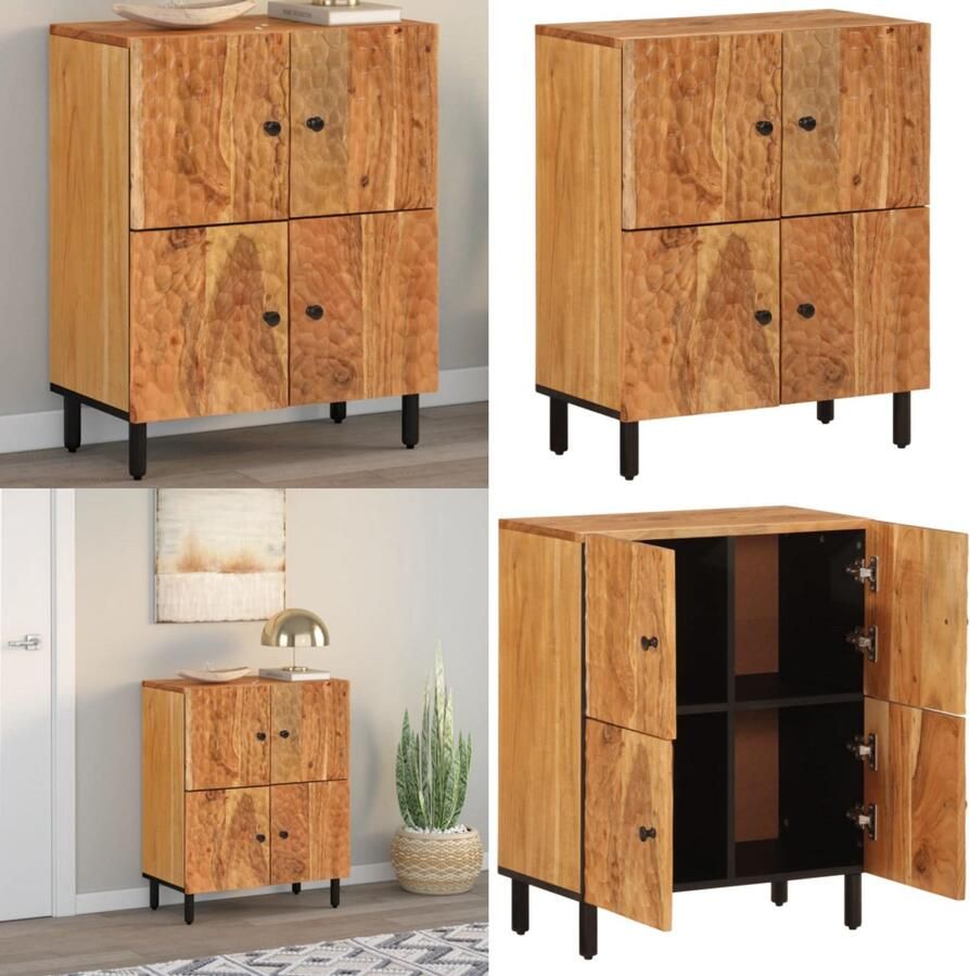 VidaXL Bijzetkast 60x33x75 cm massief acaciahout Dressoir Dressoirs Opbergkast Wandkast