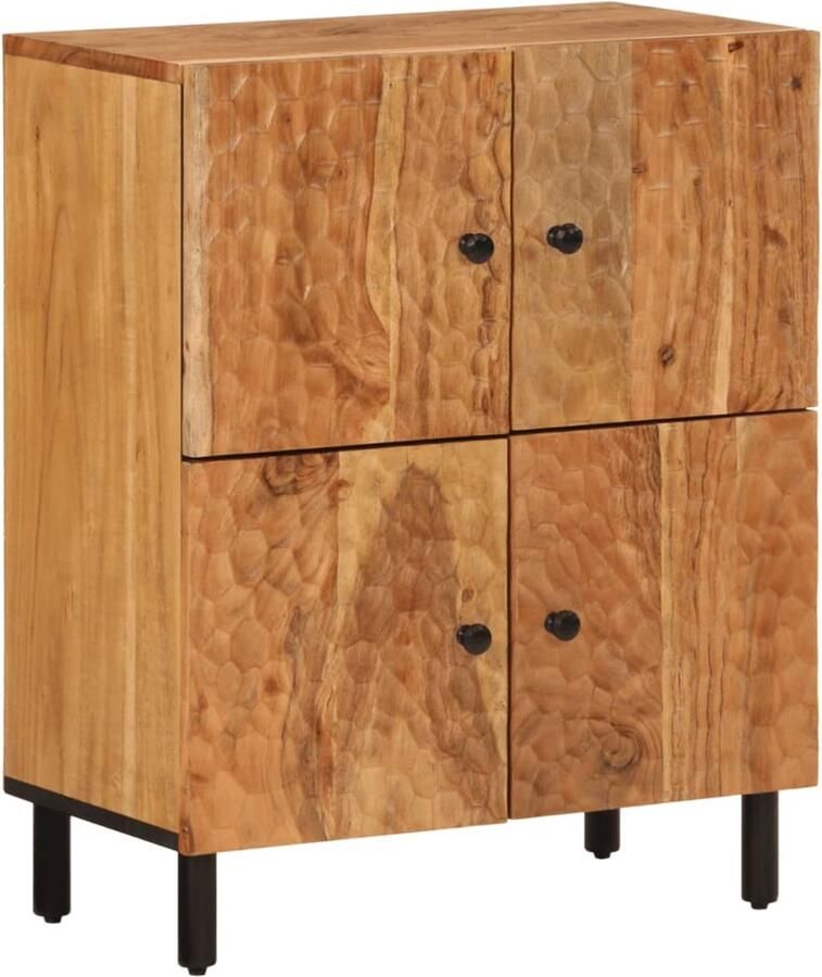 The Living Store Bijzetkast 60x33x75 cm massief acaciahout Dressoir Massief Houten Dressoir Acacia Dressoir Vintage Dressoir Landelijke Dressoir - Foto 2