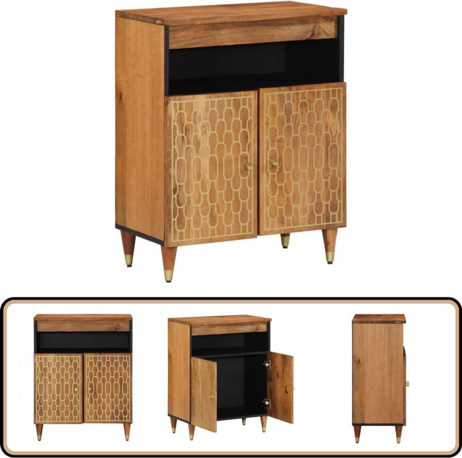VidaXL Bijzetkast Massief Mangohout 60x33x75 cm Dressoir Mangohout Vintage Landelijk Industrieel