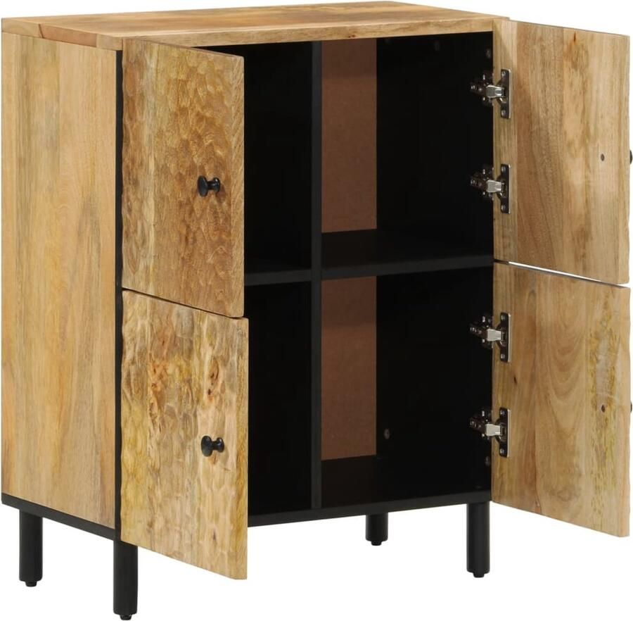 VidaXL The Living Store Bijzetkast 60x33x75 cm massief mangohout Dressoir Mango Wood Bijzetkast Opbergkast Vintage