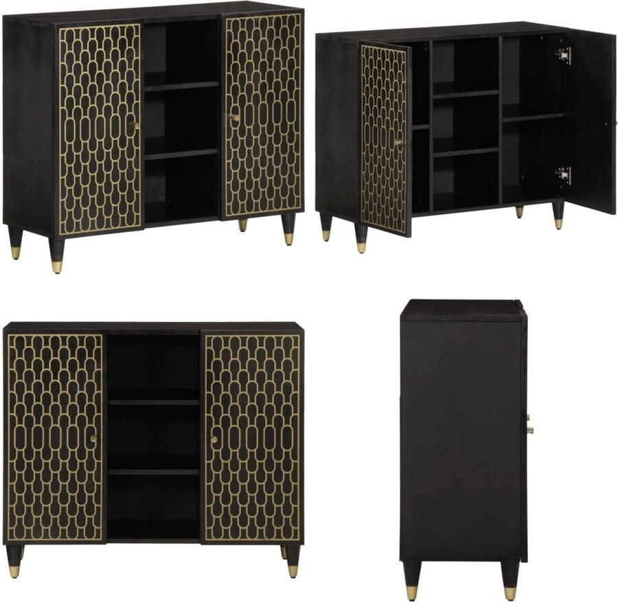 VidaXL Bijzetkast 90x33x75 cm massief mangohout Dressoir Dressoirs Opbergkast Wandkast