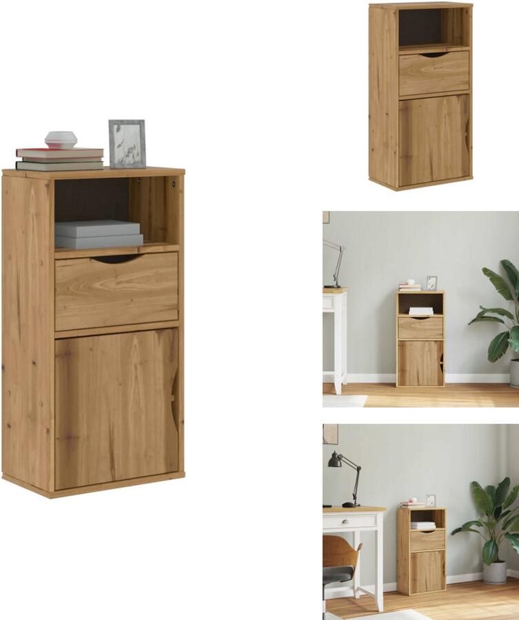 VidaXL Bijzetkast Bijzetkasten Kast Dressoir Bijzetkast met lade 40x24x79 cm massief grenenhout