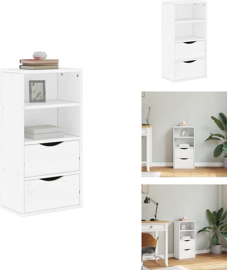 VidaXL Bijzetkast Bijzetkasten Kast Dressoir Bijzetkast met lades ODDA 40x24x79 cm massief grenenhout wit