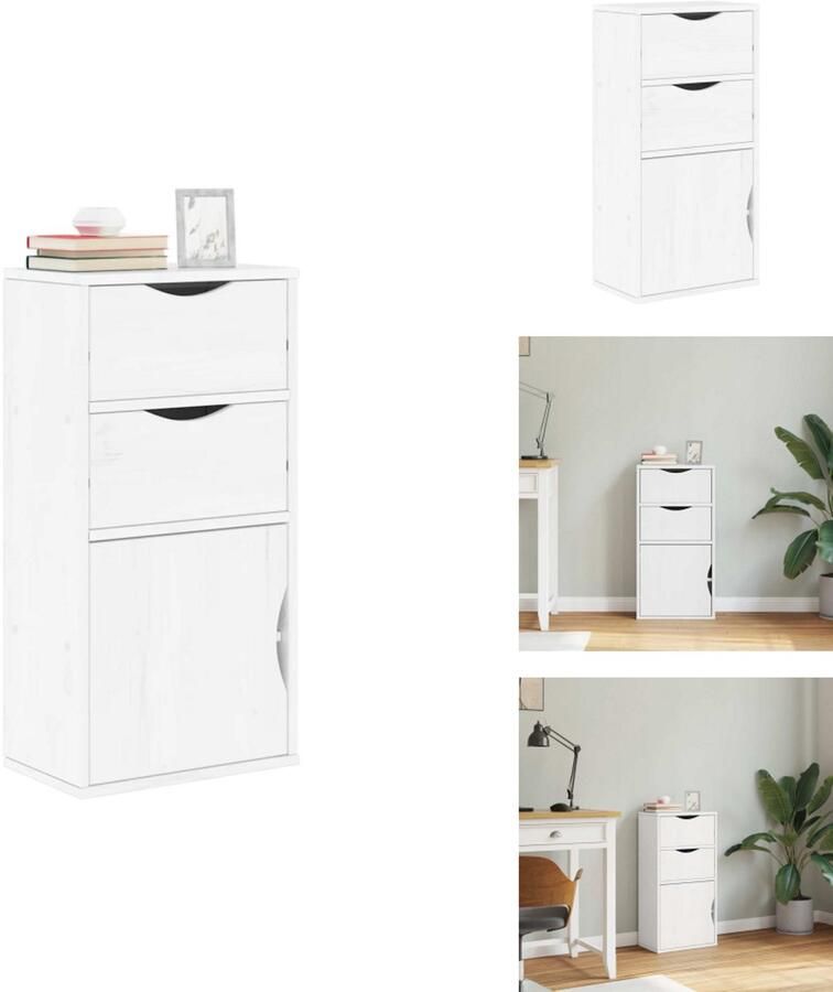VidaXL Bijzetkast Bijzetkasten Kast Dressoir Bijzetkast met lades wit 40x24x79 cm massief grenenhout
