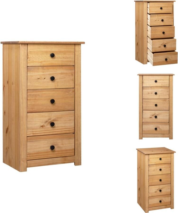 VidaXL Bijzetkast Bijzetkasten Kast Kasten Dressoir Panama Range 46x40x89 cm grenenhout