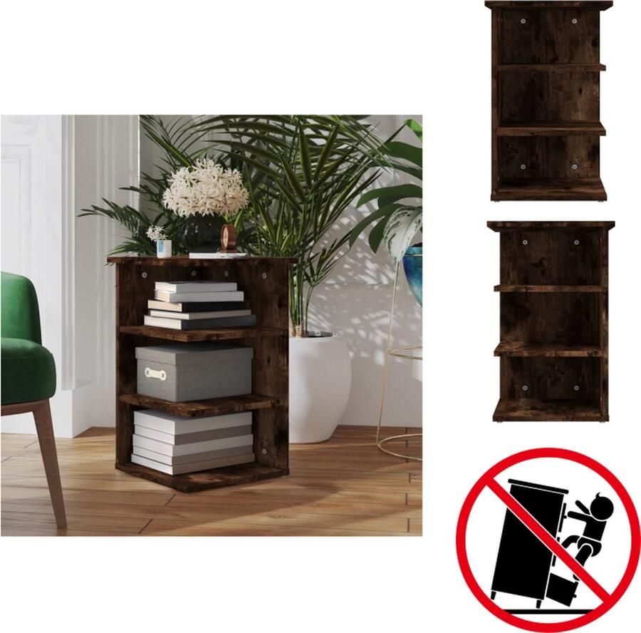 VidaXL Bijzetkast Bijzetkasten Kast Kastje Bijzetkast 35x35x55 cm bewerkt hout gerookt eikenkleurig