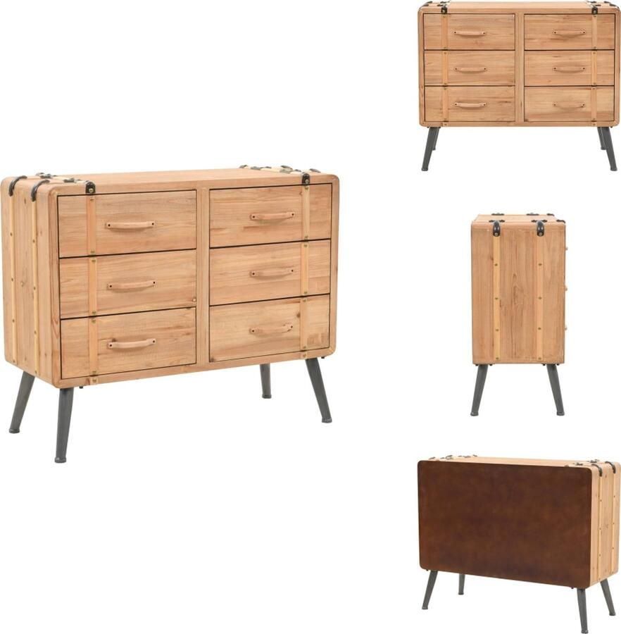 VidaXL Bijzetkast Bijzetkasten Opslagkast Opslagkasten Ladekast 91x35x73 cm massief vurenhout