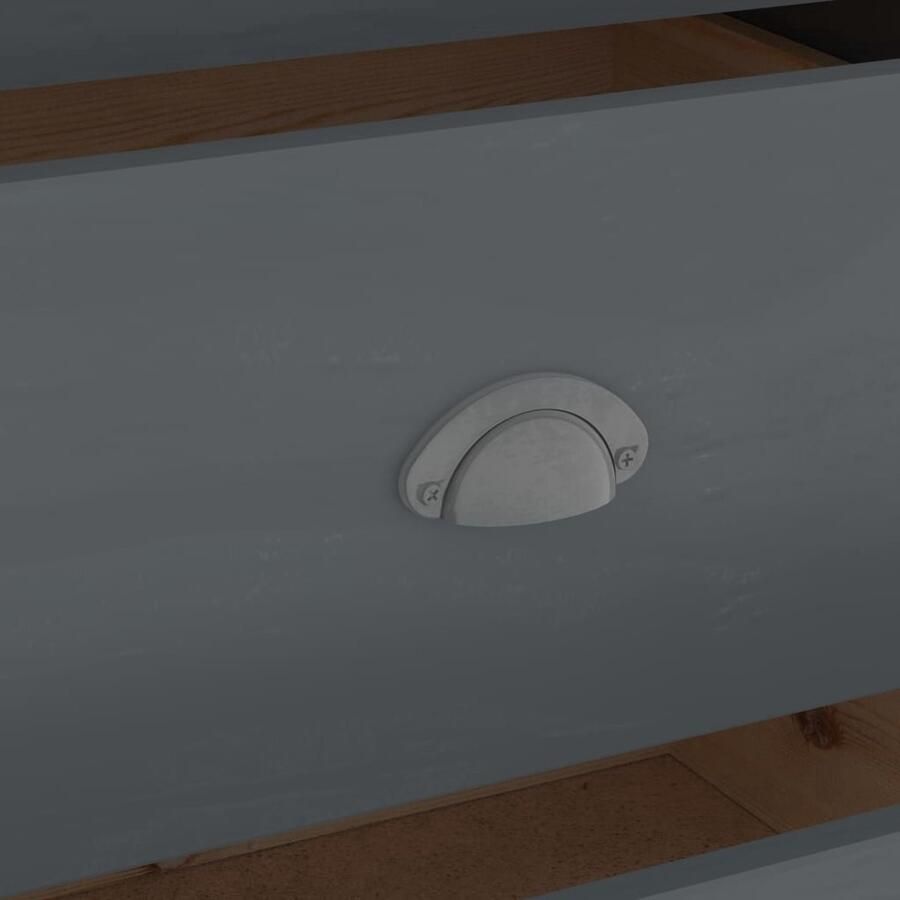 VidaXL Bijzetkast Bijzetkasten Zijkast Zijkasten Dressoir Hill 125x40x80 cm massief grenenhout grijs