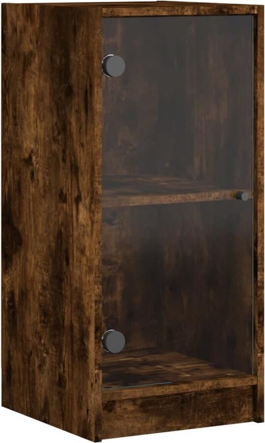 VidaXL Bijzetkast Gerookt Eiken 35x37x75 5 cm Dressoir Bijzettafel Houten Meubel Vintage Stijl Opbergkast