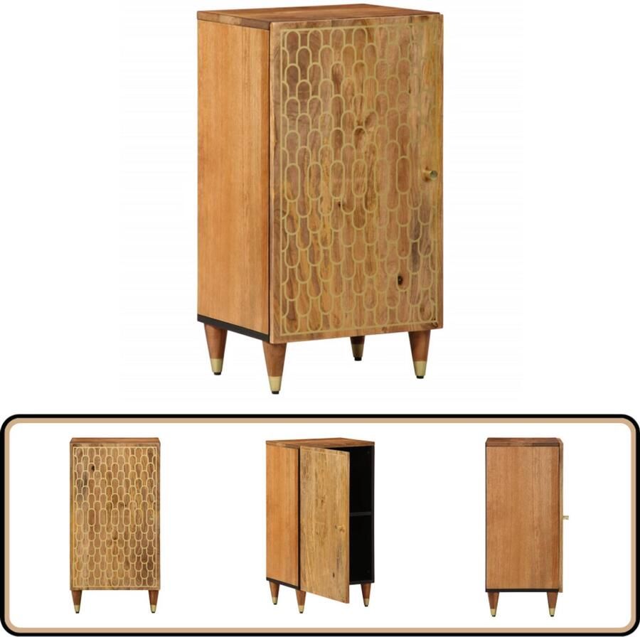 VidaXL The Living Store Bijzetkast 40x33x75 cm massief mangohout Mango Dressoir Dressoirs Vintage Dressoir Salontafel Tv Tafel